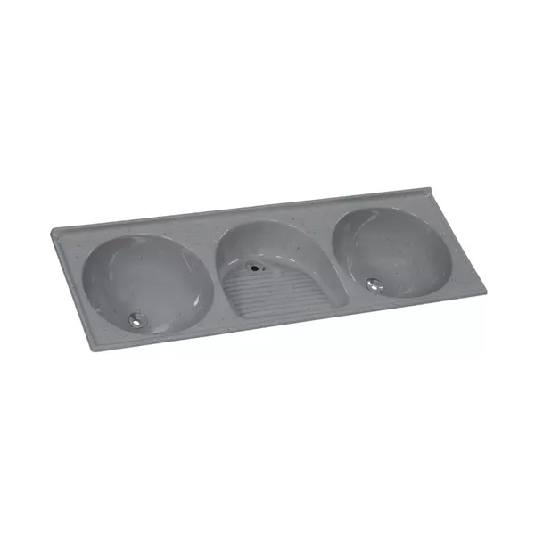 TANQUE SINTÉTICO GRANITADO TRIPLO Nº4 CF 163X57CM CINZA 500510 A.J.RORATO
