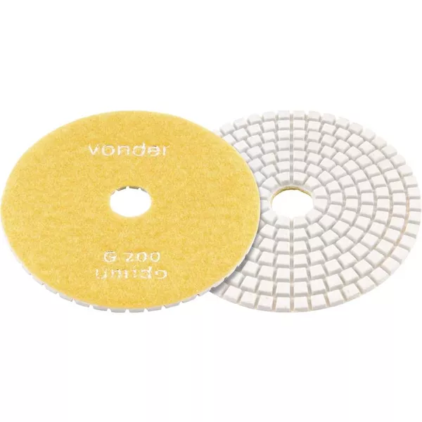 DISCO LIXA DIAMANTADO ÚMIDO 4" GRÃO 200 VONDER