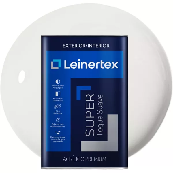 TINTA SUPER ACRÍLICA TOQUE SUAVE BRANCO NEVE 18 LITROS 5005001 LEINERTEX