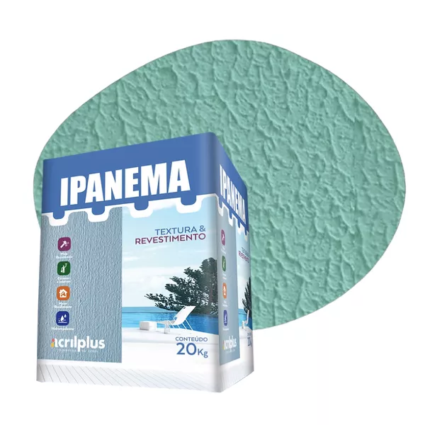 TEXTURA IPANEMA VERDE CARIBE CAIXA 20 KG 143036 ACRILPLUS