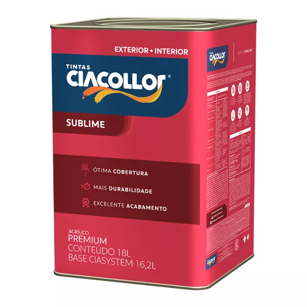 TINTA ACRÍLICA SUBLIME MAX LAVÁVEL CIASYSTEM BASE "B" 16,2 LTS CIACOLLOR