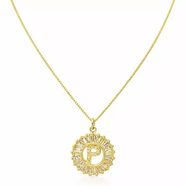 Colar letra P Mandala Banhado a Ouro 18K | RC JOIAS BY RUDI