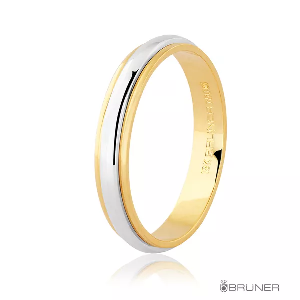 Aliança em Ouro 18k Retangular Bodas de Prata 7.0g