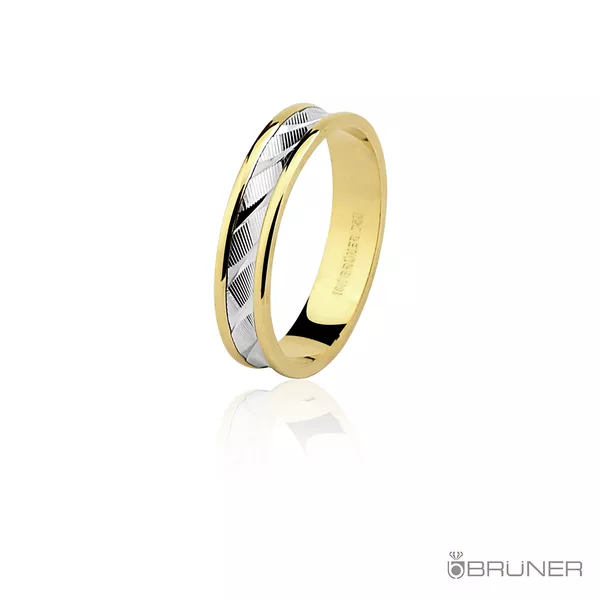 Aliança em ouro 18k 750 Frisada Bodas com 8.3g 4.5mm 