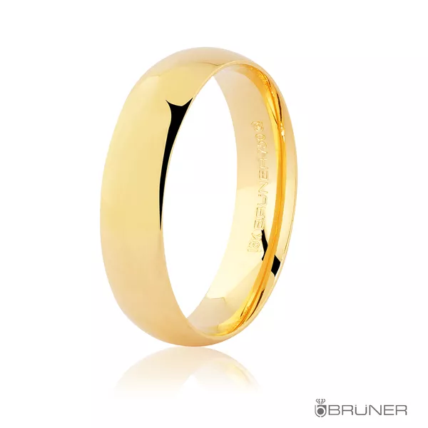 Aliança em Ouro 18k Abaulada Lisa 10.3g 5.0mm