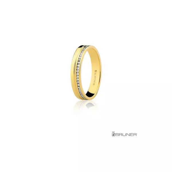 Alianças em Ouro 18k Com 28.0 Brilhantes 8.9g e 4.0mm