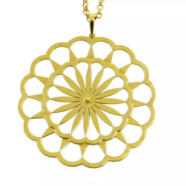 Pingente Mandala Flor em Ouro 18K 