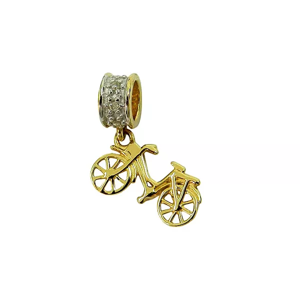 Berloque de bicicleta em Ouro 18K com Brilhantes 