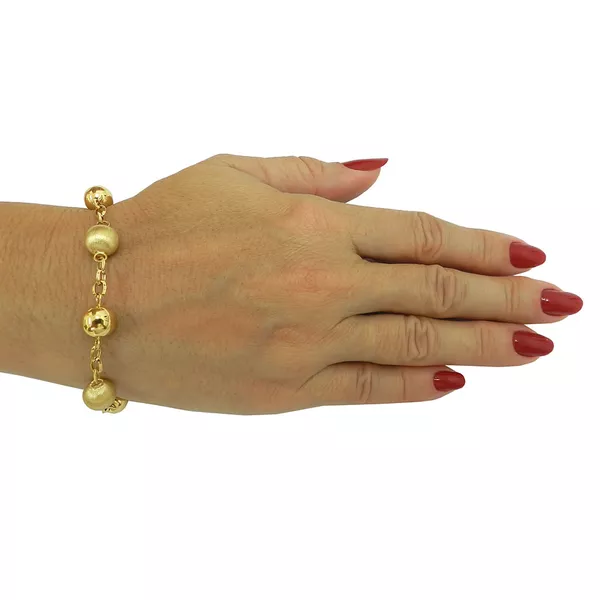 Pulseira de Ouro 18k Feminina com Bolas de 9.0mm
