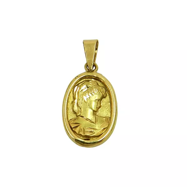 Pingente Camafeu formato oval em Ouro 18k