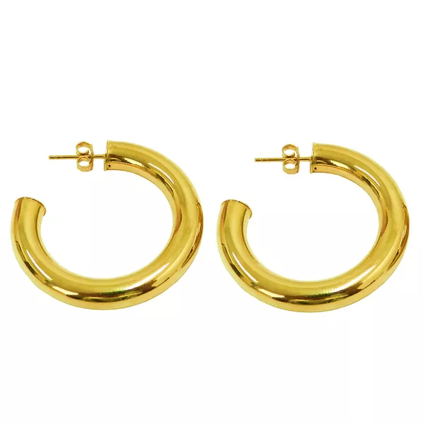 Brinco de Argola em ouro 18k 750 Aberta com 37mm x 6mm 