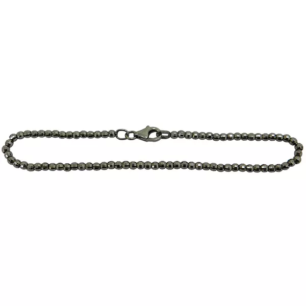 Pulseira em Ouro 18k de Bolinha e Ródio Negro