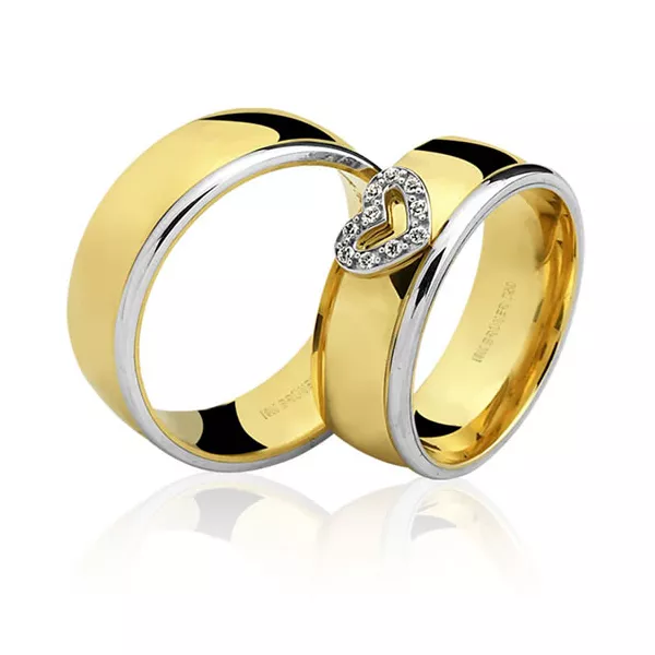 Alianças de Ouro 18k de Bodas com Brilhantes 14.g 7mm