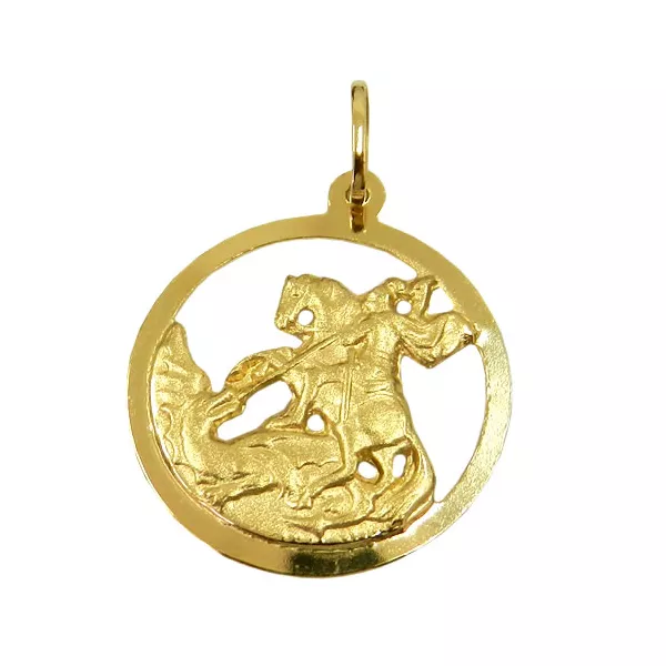 Medalha São Jorge Guerreiro em Ouro 18K