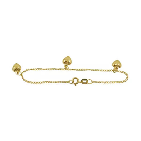 Pulseirinha Grumet de Coração em Ouro 18K 