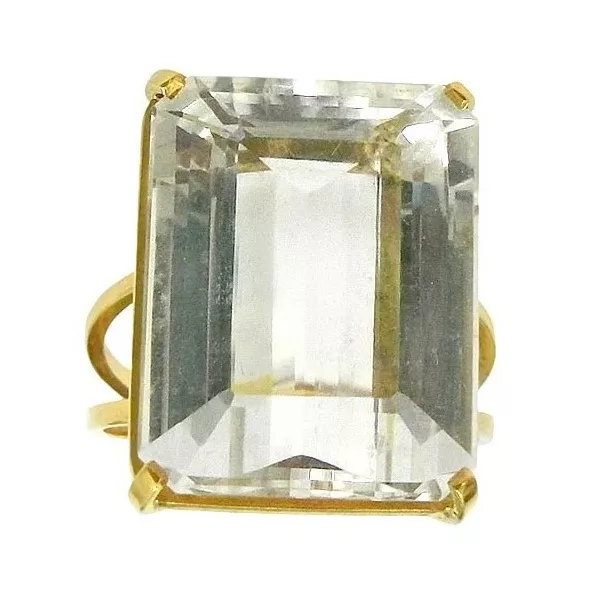 Anel em Ouro 18K com pedra de Cristal