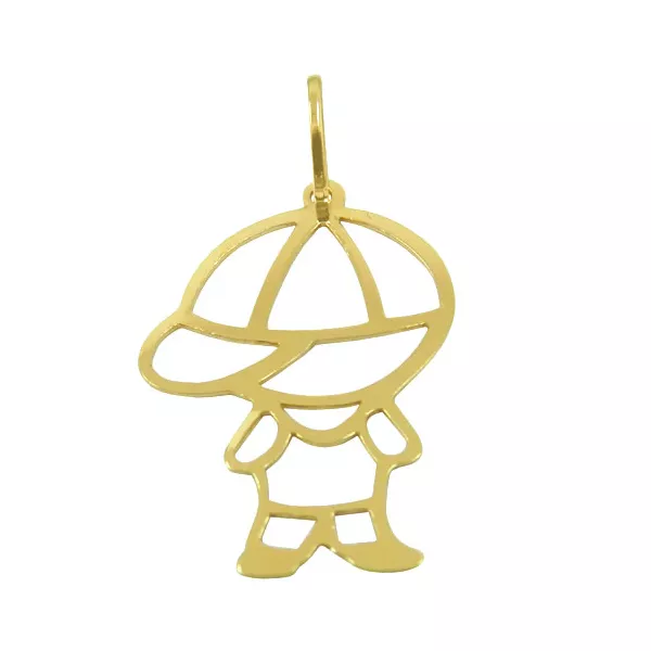 Pingente Feminino de Ouro Formato de Menino P