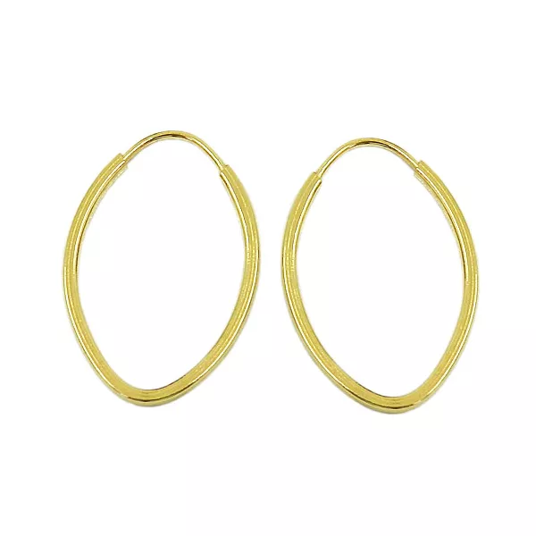 Argola Oval em Ouro 18K 
