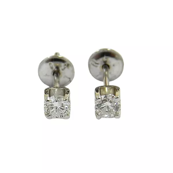 Brinco de Ouro Feminino modelo Solitário com Brilhantes 