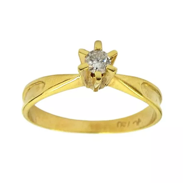 Anel em Ouro 18K com Brilhante de 13 Pontos