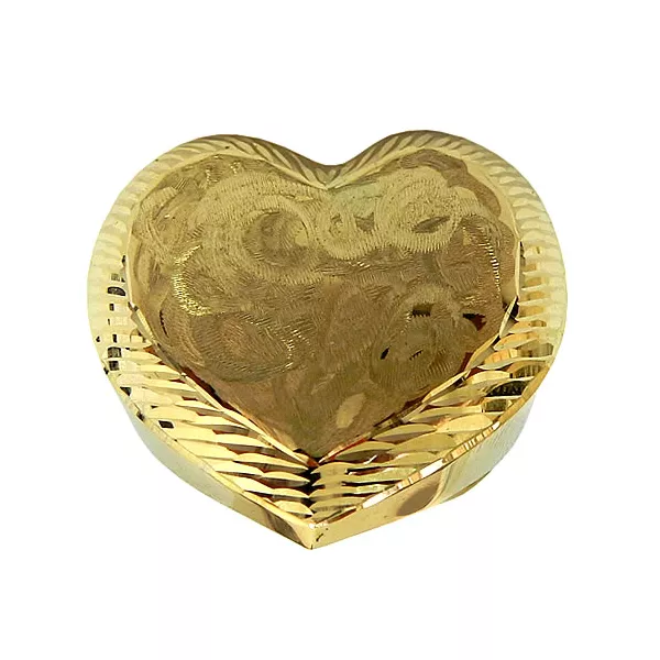 Anel Feminino de Coração em Ouro 18K Largo