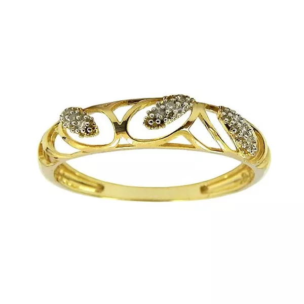 Anel Feminino de Ouro 18K com Diamantes