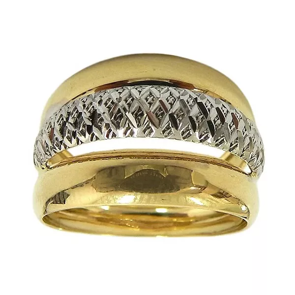 Anel Três Aros em Ouro Branco e Ouro Amarelo