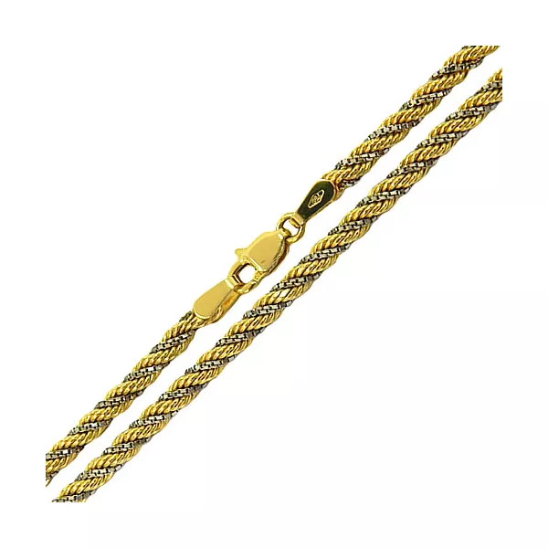 Corrente Feminina em Ouro 18k dois tons 40cm 3.0mm