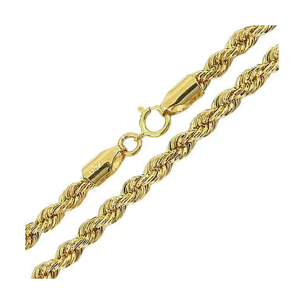 Corrente de Ouro 18k Corda Masculina 15.4g 60cm 4.0mm