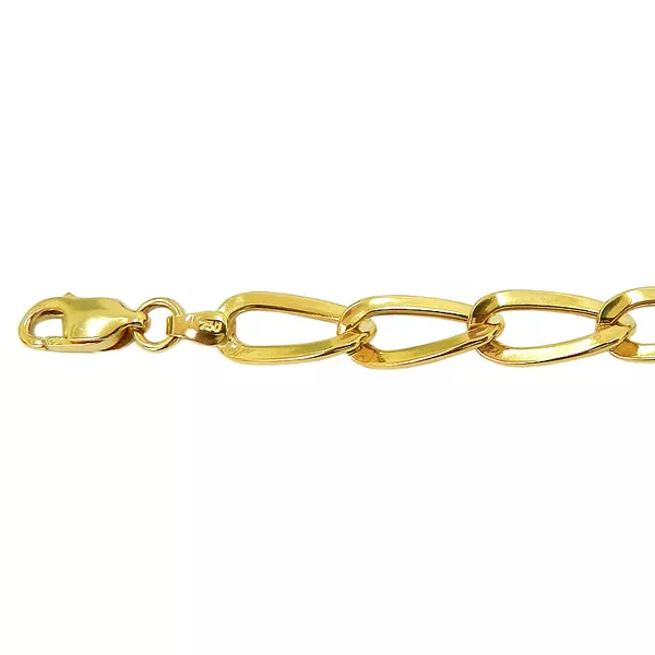 Pulseira Fígaro de Ouro 18K 21cm 