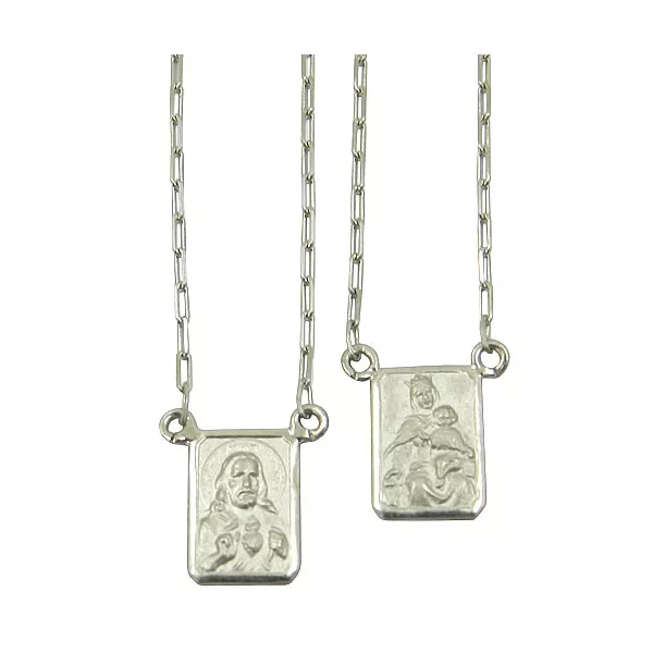 Escapulário em Ouro Branco 18k Cartier Mini