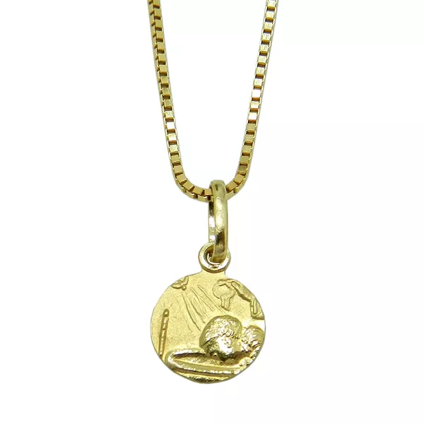 Pingente de Batismo em Ouro 18k Pequeno 0,5g 7,2mm