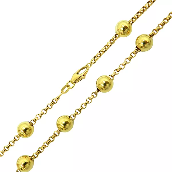 Corrente de Bola em Ouro 18k Elos Português 45cm 7.0mm