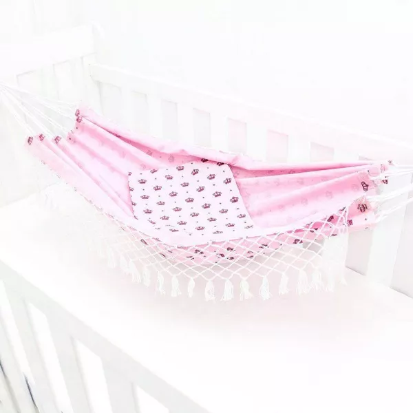 Rede De Dormir Para Berço Rosa - Coroa Imperial