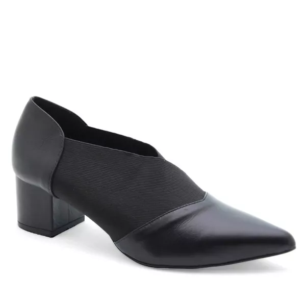 Bota Bico Fino Couro Eiffel Preta - REGINA RIOS