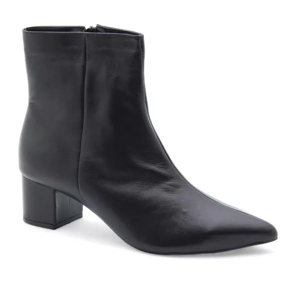 Bota Bico Fino Couro Louvre Preta - REGINA RIOS