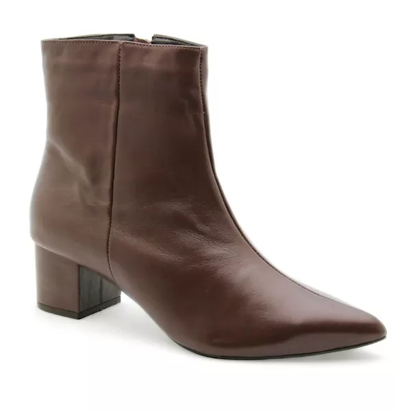 Bota Bico Fino Couro Louvre Chocolate - REGINA RIOS