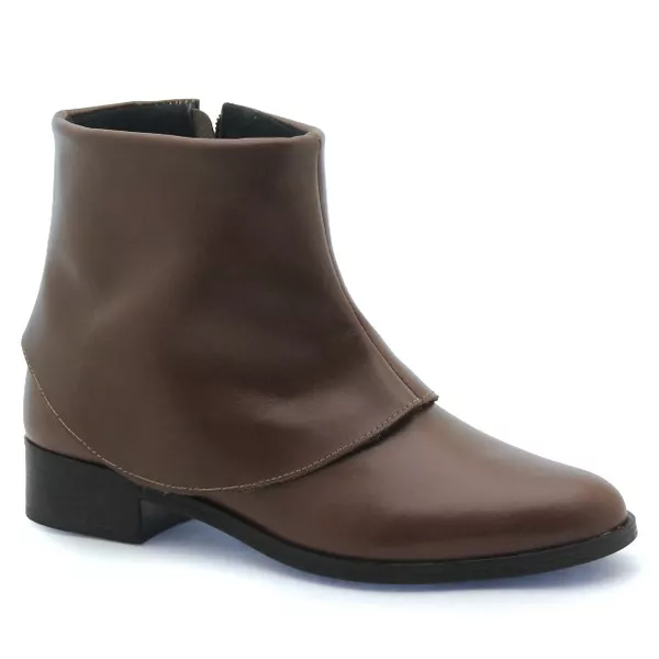 Bota Cano Baixo Saint-Paul Couro Chocolate