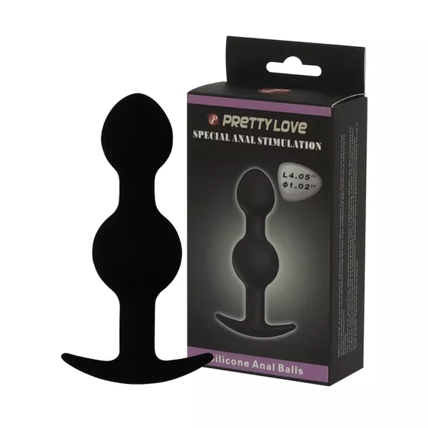 *Plug Com Duas Esferas pretty Love SI (1195) - Preto