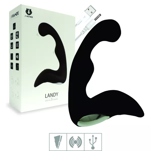 Massageador de Próstata Com Vibro Recarregável Landy SI (1219) - Preto
