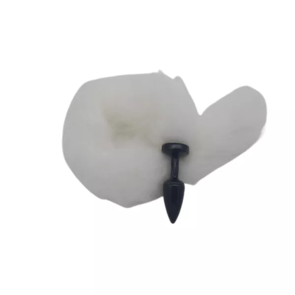 Plug de Plástico P Less Preto Com Cauda (HA168P) - Branco