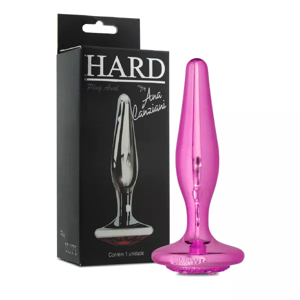Plug de Metal Iupi Com Pedras Cravejadas (HA133) - Rosa
