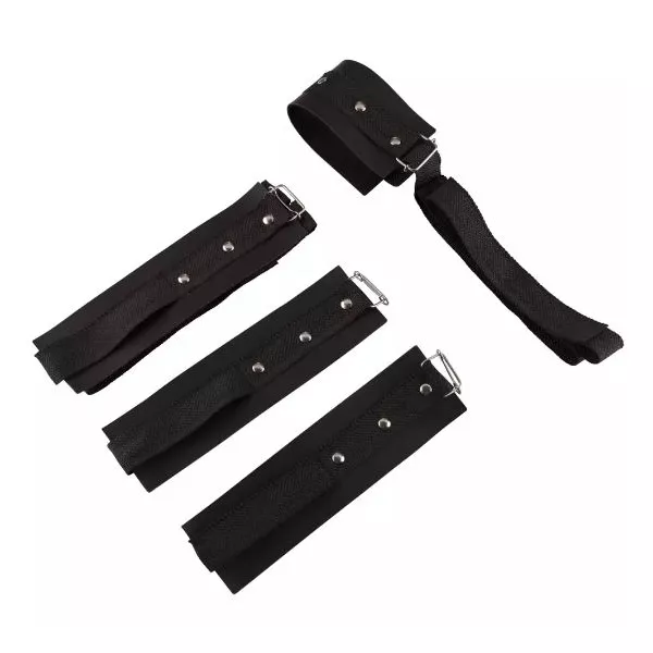 Kit Bondagem 4 Amarra em Couro Sintético (KB4C) - Preto