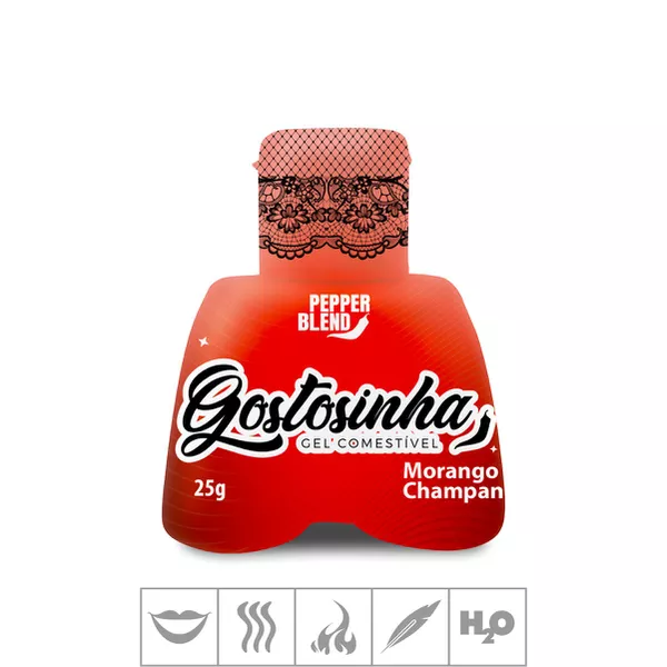 Gel Comestível Gostosinha Hot 25g (ST748) - Morango c/ Champagne