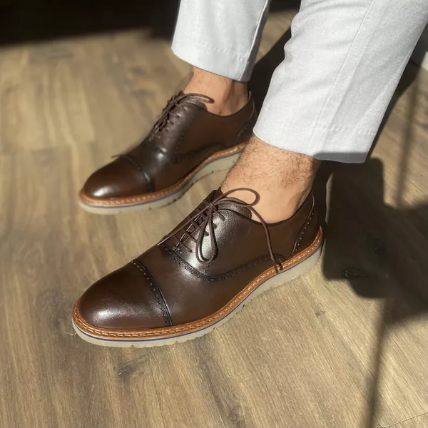SAPATO MASCULINO OXFORD BROGUE BROWN - RHOUKER | Rhouker