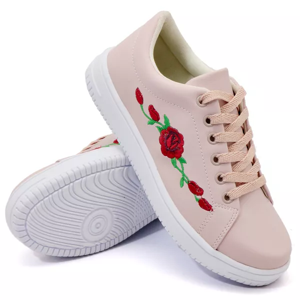 Tênis Casual Rosê Flor DKShoes