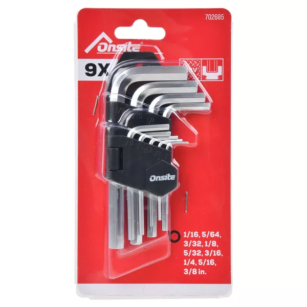 retaW ALLEN セット Jogo De Chave Allen 1/16'' á 3/8'' - 9 Peças (702685) - Onsite