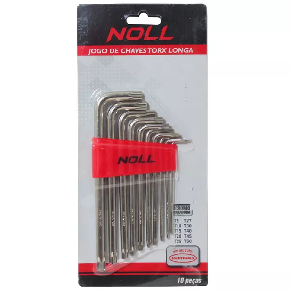 Jogo de Chaves Torx Longas 10 peças T9 a T50 374,0007 NOLL | Ritec