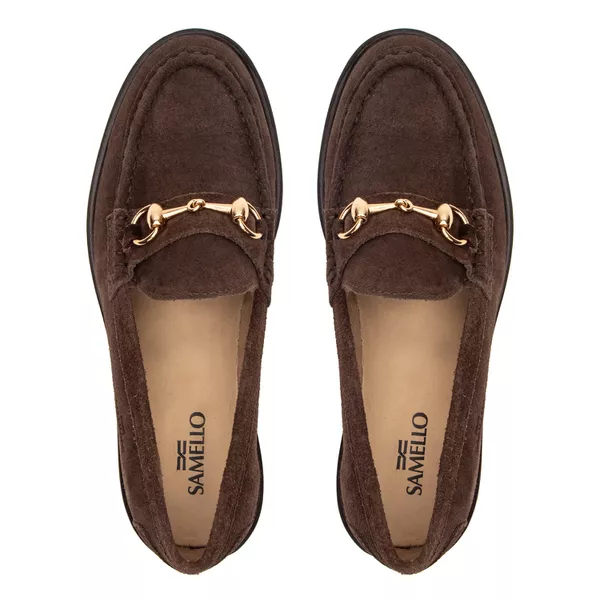 Mocassim Feminino Soraya Camurça Café Samello | SAMELLO