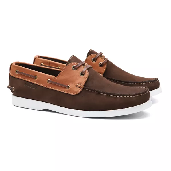 Deckshoes Masculino Mol Café/Papaya Samello | SAMELLO